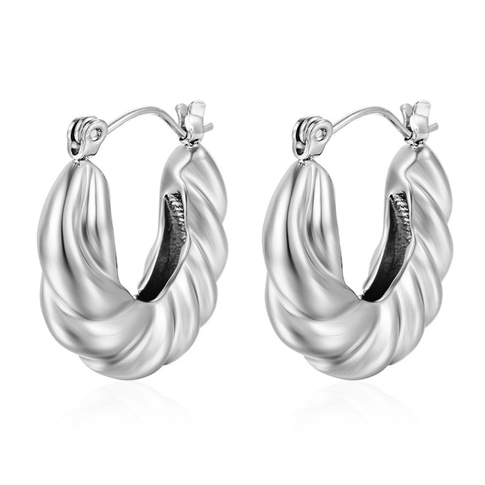 High-grade twist earrings, women's 18K gold-plated titanium steel and stainless steel earrings