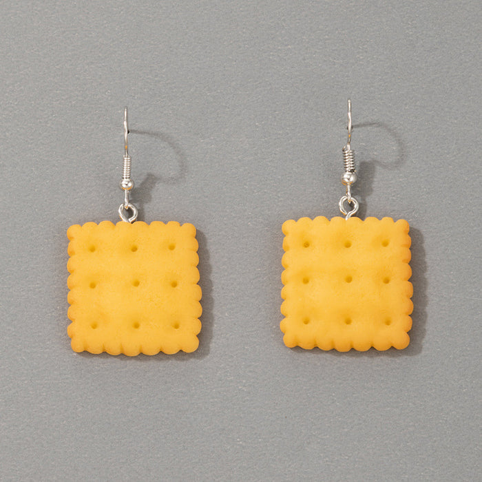 Cartoon Fruit Orange Cookies Fun Food Earrings