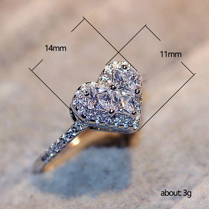 High quality heart zircon engagement ring, Japanese and Korean style jewelry