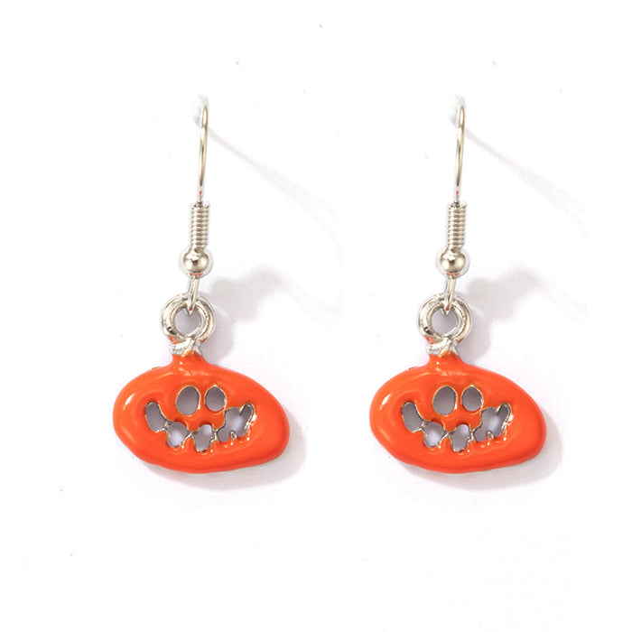 Halloween horror skull oil drip earrings