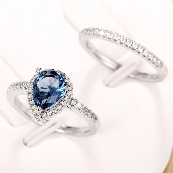 Love zircon ring Valentine's Day heart-shaped ring