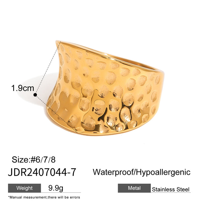 Stainless steel and gold pearl ring