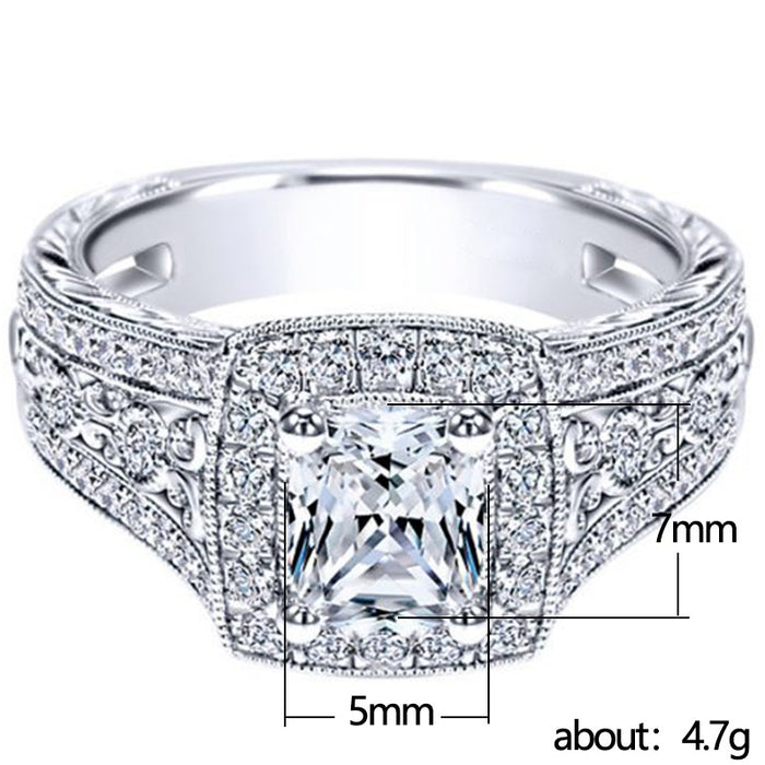 High-end luxury full diamond zircon ring