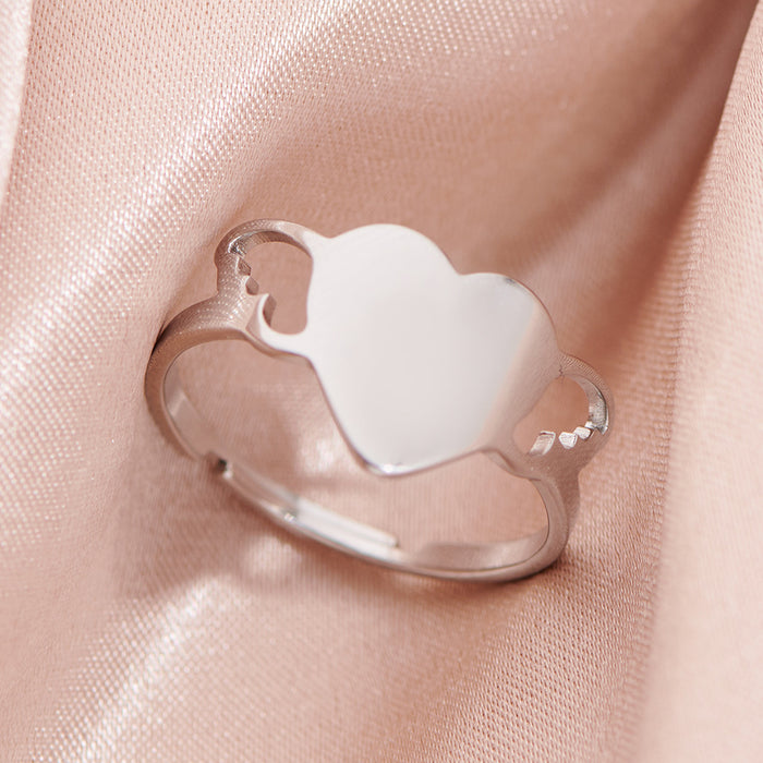 Love wing angel ring, stainless steel cartoon open ring wholesale