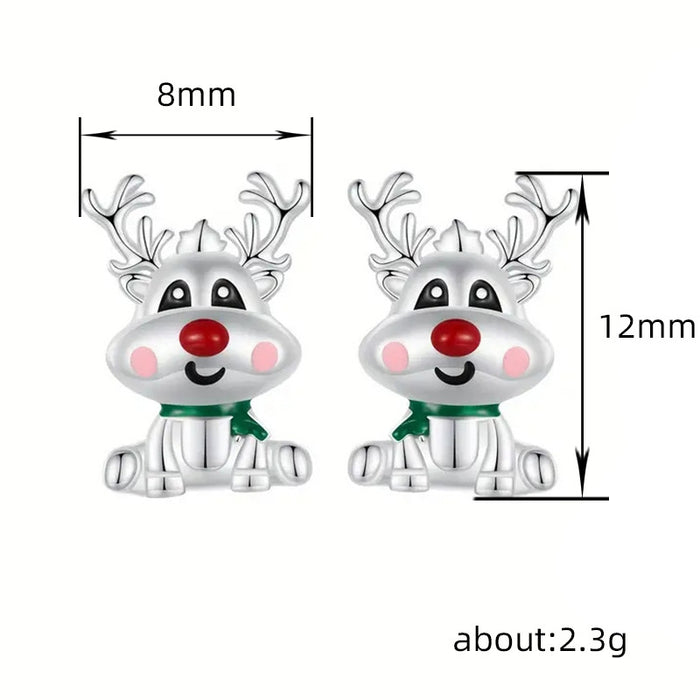 Deer earrings Christmas holiday earrings