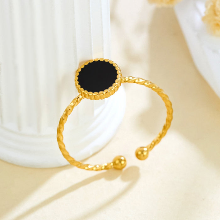 Wholesale 304 stainless steel black and white dripping oil ultra-fine plain ring