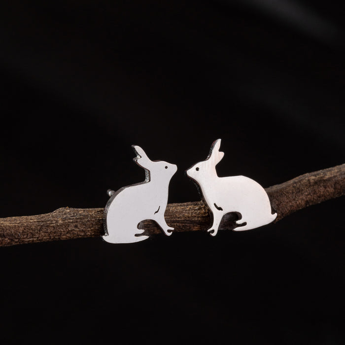 Rabbit Zodiac Stainless Steel Stud Earrings - Adorable and Playful Animal Jewelry