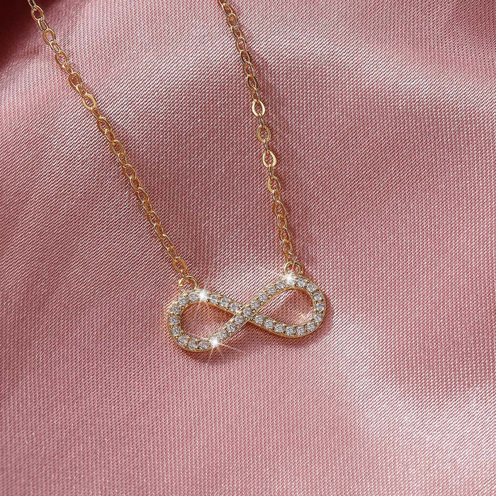 8-shaped necklace full of diamonds twisted heart diamond elegant live money ornaments