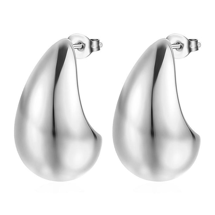 Stainless Steel Water Drop Hollow Earrings 18K Electroplating Geometric Women's Earrings