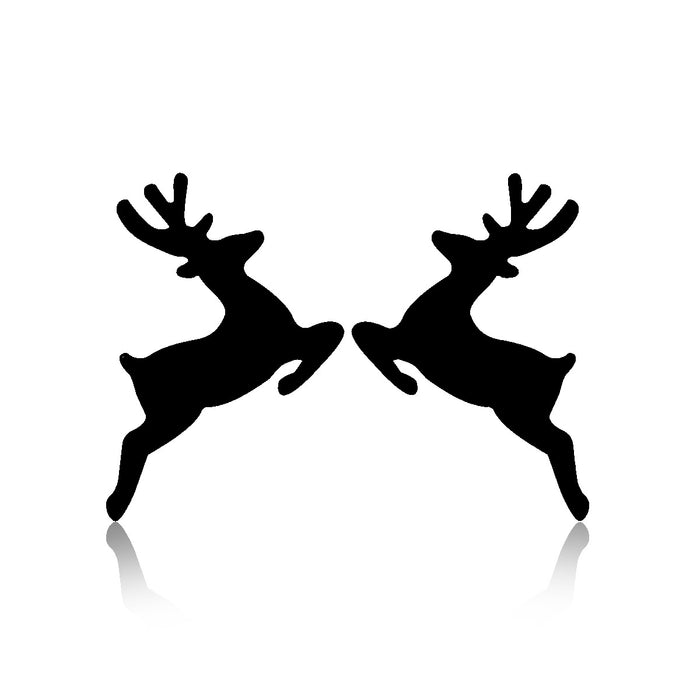 Reindeer and Snowflake Stainless Steel Stud Earrings - Cute Christmas Jewelry