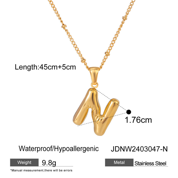 Stainless steel letter necklace pendant neck chain clavicle chain