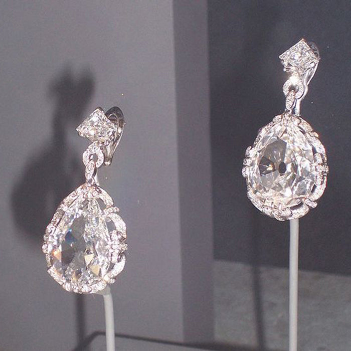 Luxury zircon teardrop earrings vintage style jewelry