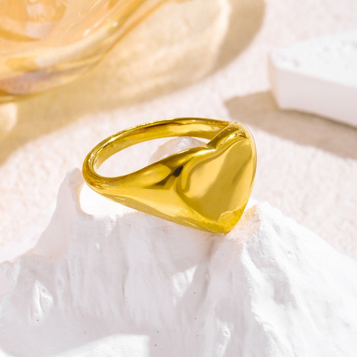 Wholesale stainless steel and titanium steel polished heart rings