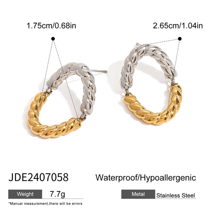 Stainless steel color matching hoop earrings niche earrings