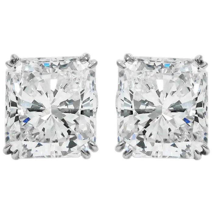 Square diamond four-claw stainless steel earrings for men and women