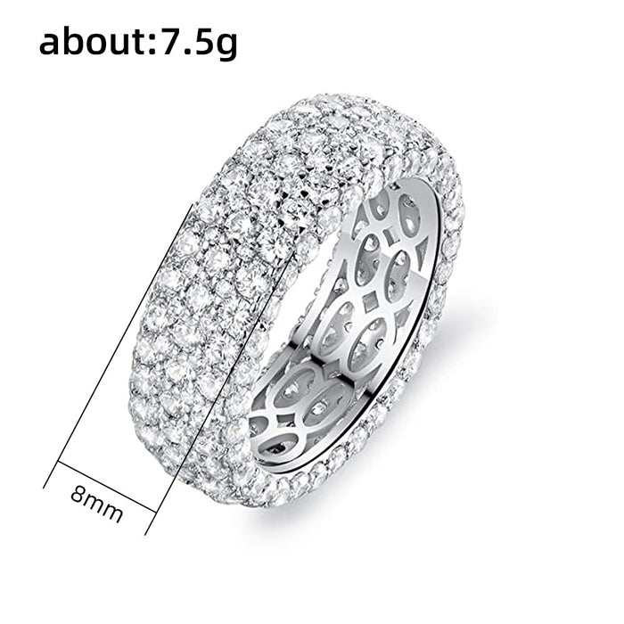 Brass zircon men's ring hip-hop style European and American hot accessories