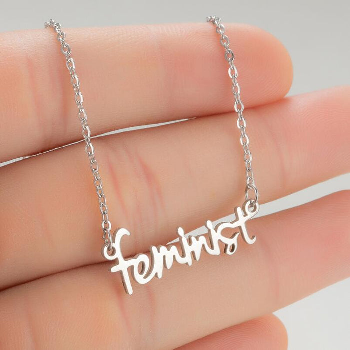 Feminist feminism pendant necklace, cross-border new fashion letter necklace wholesale