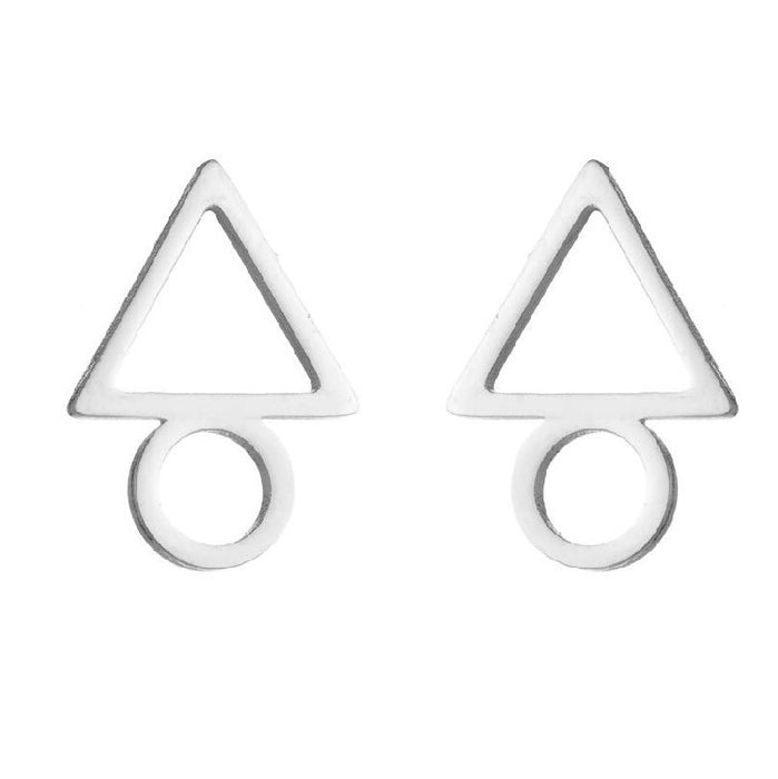 Love earrings, Amazon fashion new ins geometric one-week earrings triangle round square simple