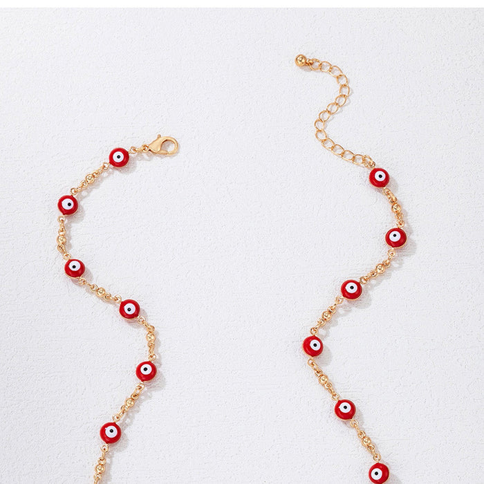 Red Eye Beaded Necklace - Unique and Trendy Unisex Accessory