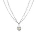 Alloy Heart Silver Micro Set Zircon Necklace - wallojewerly 