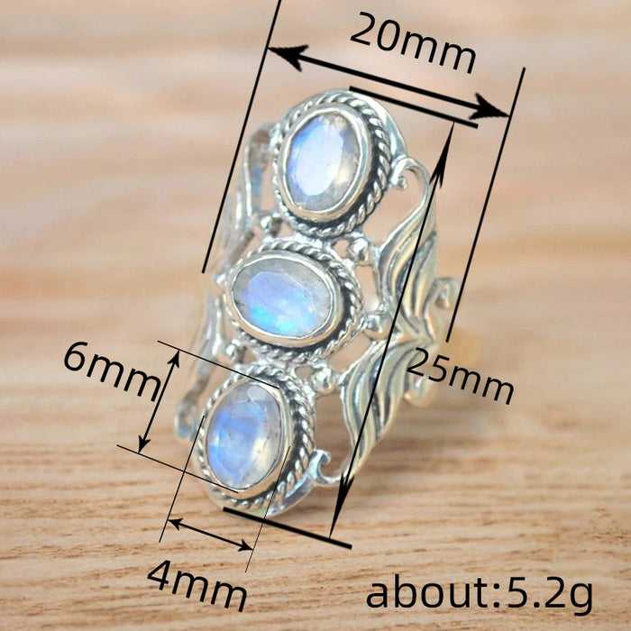 Retro creative oval ring floral domineering design ring