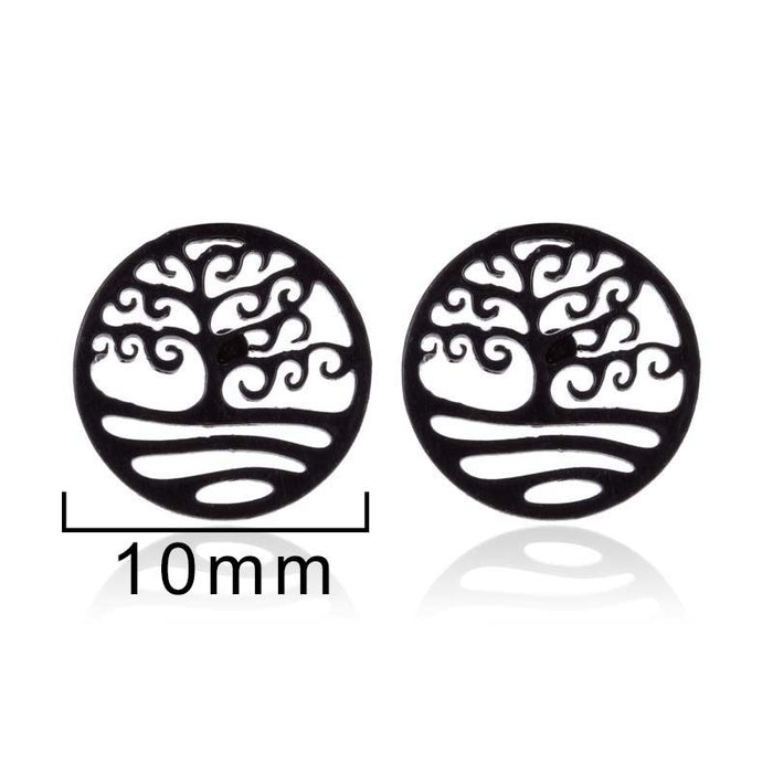 Tree of Life Stainless Steel Stud Earrings - Elegant and Symbolic Jewelry for Women