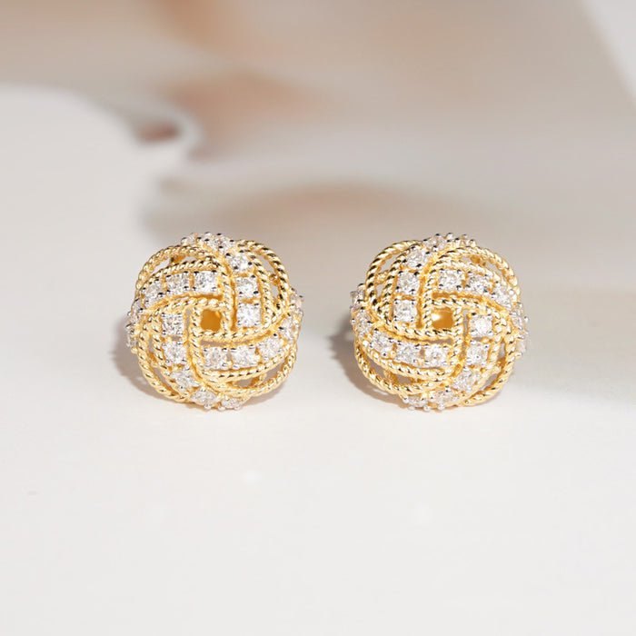 Round bead earrings Chanel style temperament retro earrings