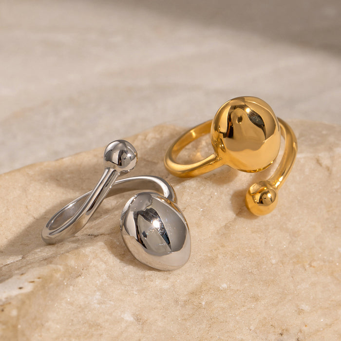 18k gold stainless steel open ring