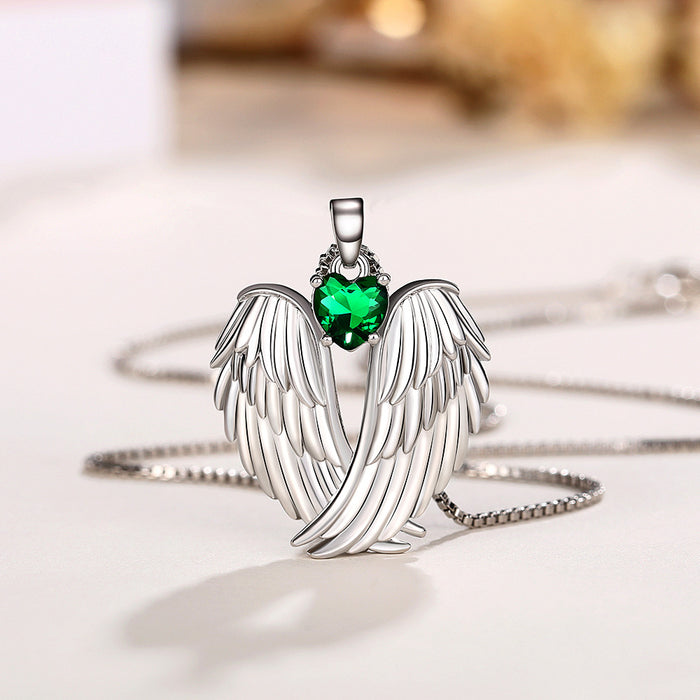 Angel Wings Zircon Pendant Necklace Angel Wings Chain