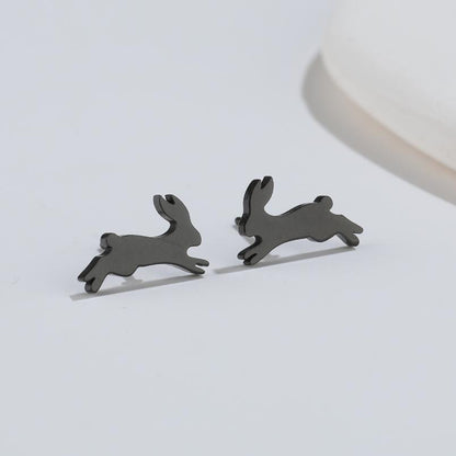 Mini rabbit earrings, new style sweet cute simple hollow earrings Korean fashion earrings wholesale