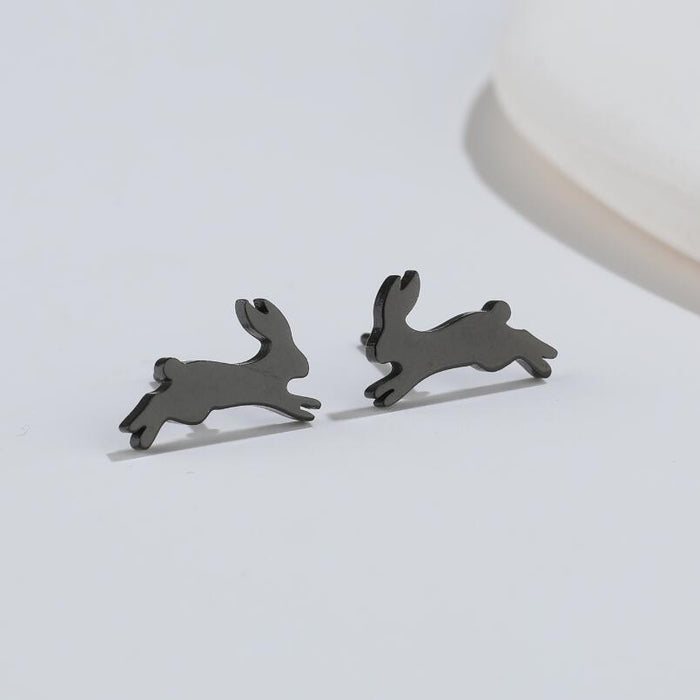 Mini pendientes de conejo, nuevos pendientes huecos simples y lindos de estilo dulce, pendientes de moda coreana al por mayor