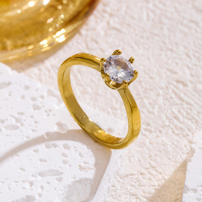Wholesale stainless steel, titanium steel, gold-plated zircon geometric rings
