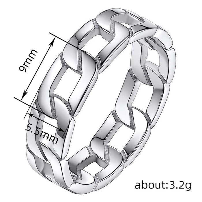 European and American metallic trendy men's simple ring