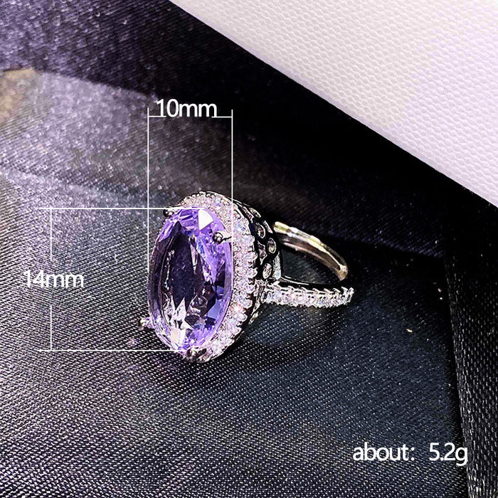 Imitation amethyst zircon ring engagement colored gemstone ring