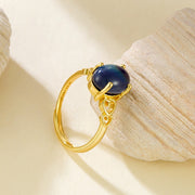 Wholesale copper diamond-set temperature-sensitive oval cabochon open ring - wallojewerly 