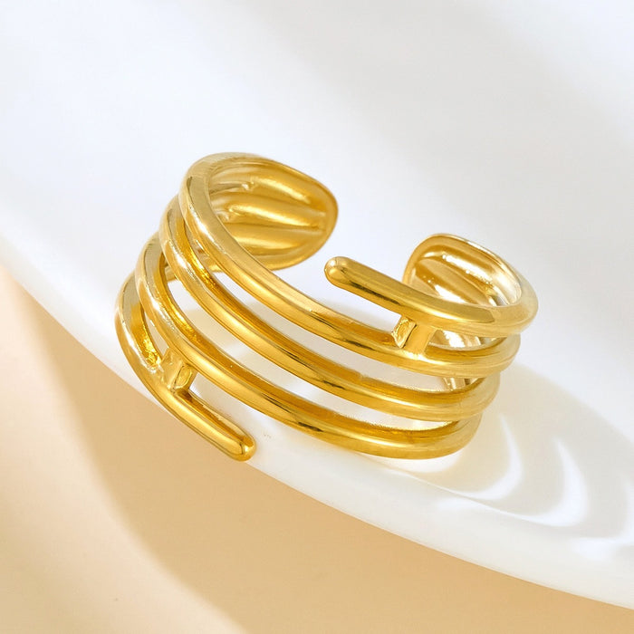 Wholesale multi-layered irregular thin-ring open rings