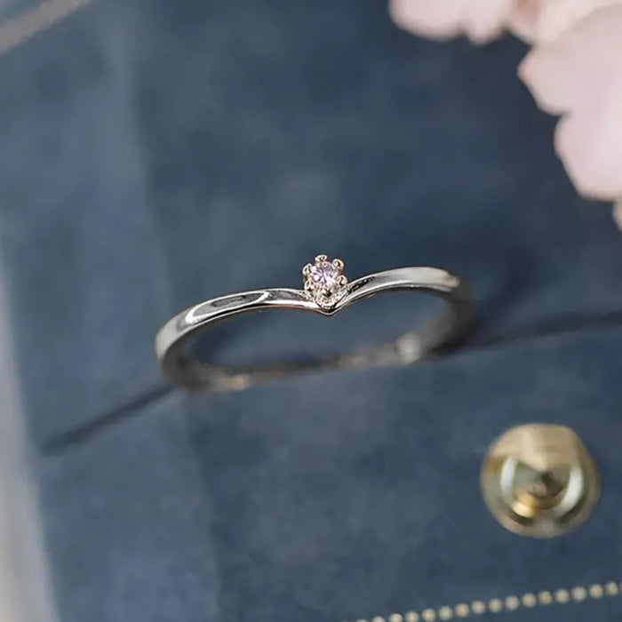 Simple zircon ring for women for everyday party