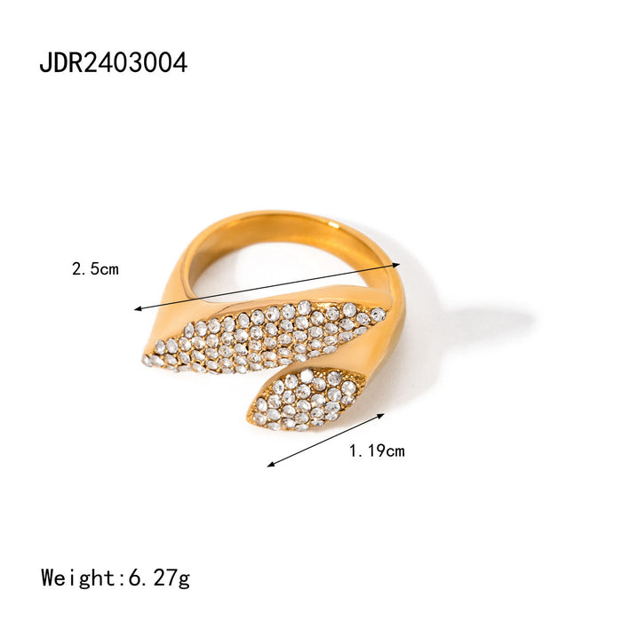 Stainless steel zircon pearl ring