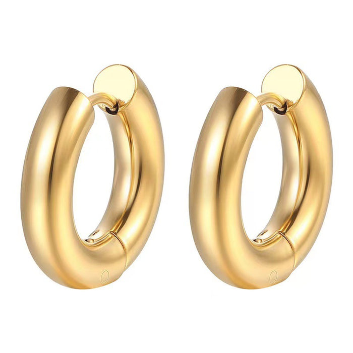 Thick stainless steel ear clips for men and women Quan Zhilong titanium steel earrings