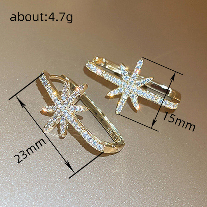 Light luxury ear clips summer star earrings fashionable and versatile niche earrings for women