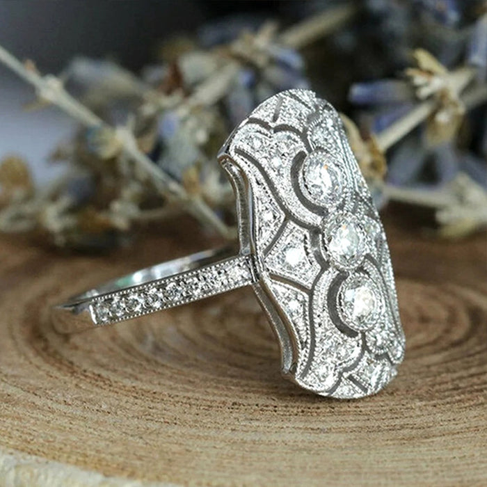 Hot retro ring hollow palace style jewelry palace celebration women's ring