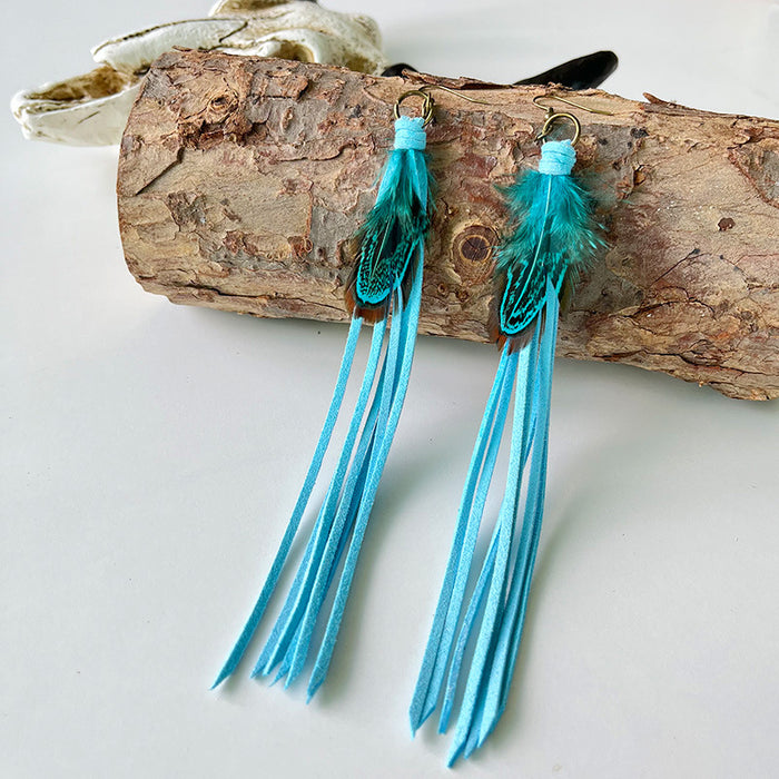 Exaggerated Long Tassel Bohemian Earrings with Western Vintage Style