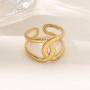 Wholesale 18K gold stainless steel irregular opening rings with furnace vacuum insulation - wallojewerly 