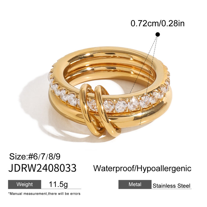 Stainless steel diamond stacking ring