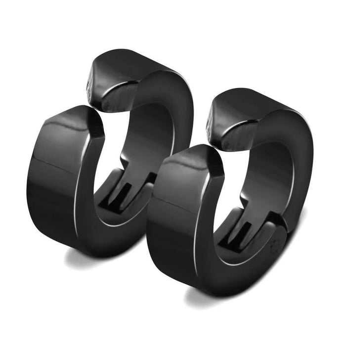 Hip-hop style round wire stainless steel non-pierced ear clip simple men's ear buckle