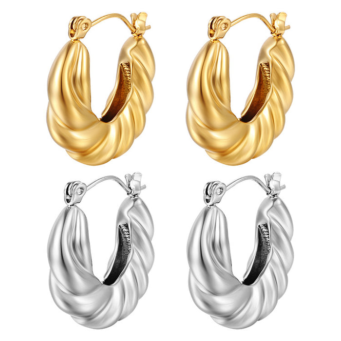 High-grade twist earrings, women's 18K gold-plated titanium steel and stainless steel earrings