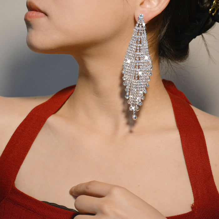 2022 Long Tassel Earrings - Bold Rhinestone Jewelry for Women