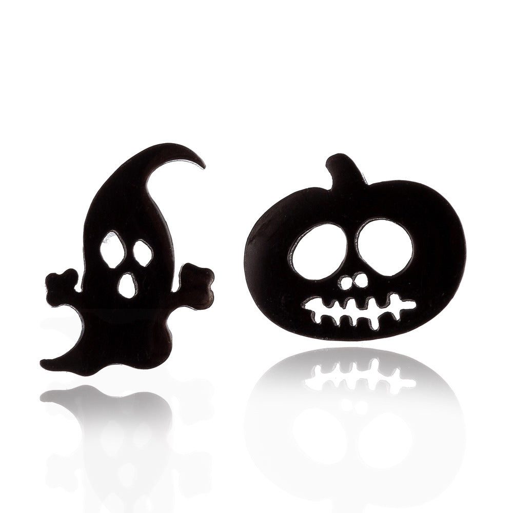 Halloween pumpkin skull earrings, European and American cross-border simple fashion ghost spider web earrings wholesale