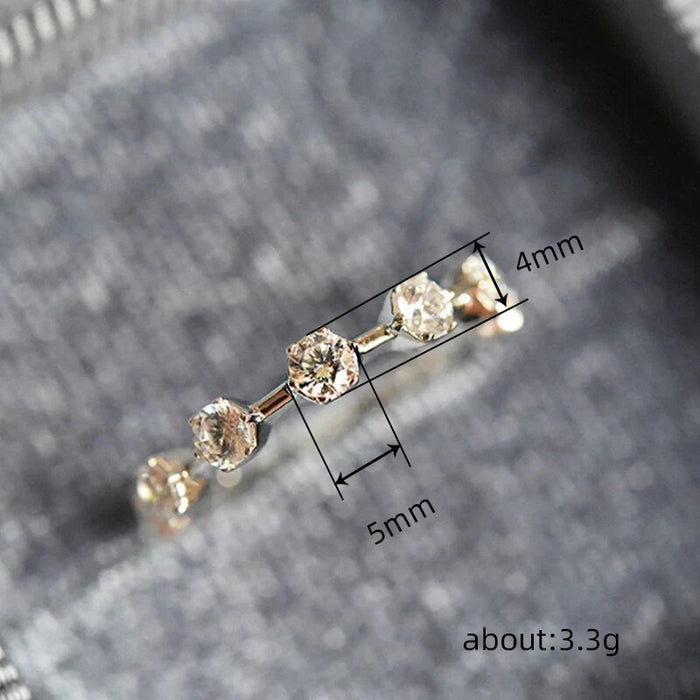 Micro-inlaid zircon stacking pinky ring simple design versatile ring