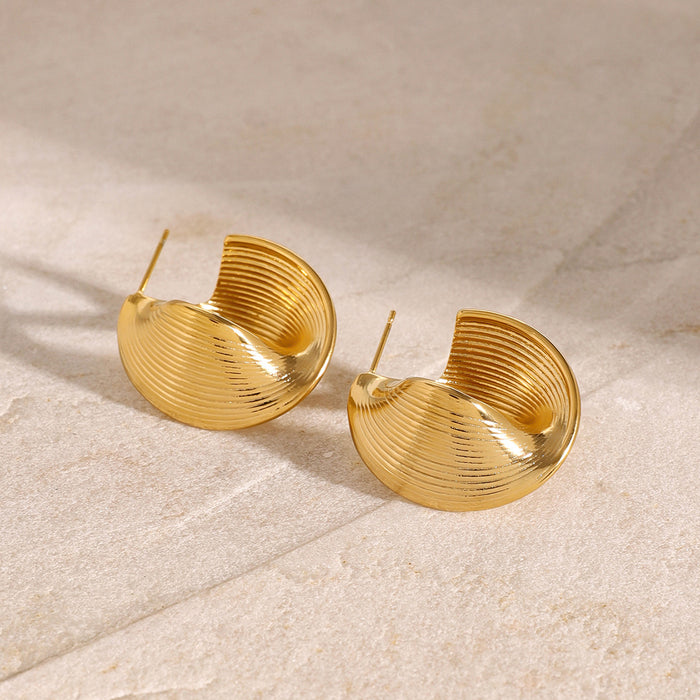 Pendientes de acero inoxidable transfronterizos europeos: aros de acero y titanio vintage